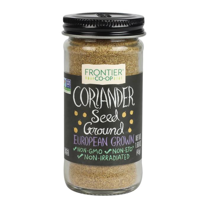 Frontier CoOp Coriander Seed Ground, 1.6oz Vegan Essentials