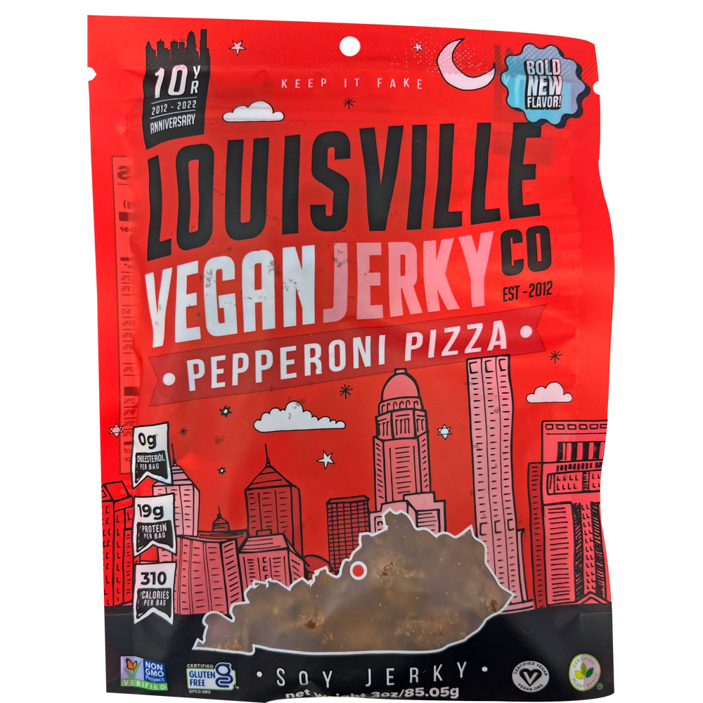 Louisville Vegan Jerky - Pepperoni Pizza, 3oz. – Vegan Essentials