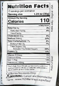 Noble Jerky - Original, 2.47oz