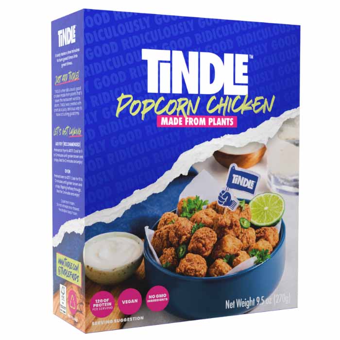 TiNDLE Popcorn Chicken, 9.5oz Vegan Essentials