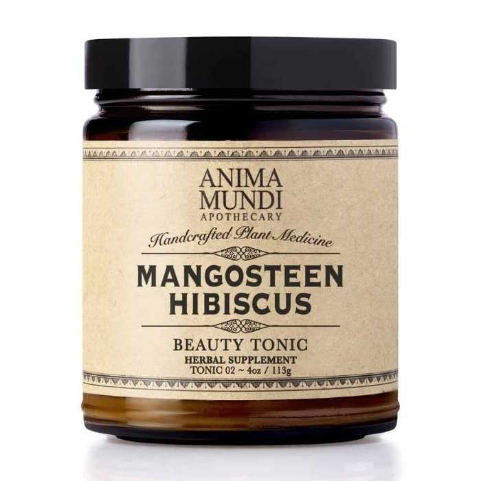 Anima Mundi Mangosteen Hibiscus Powder Vitamin C, 4oz Vegan Essentials