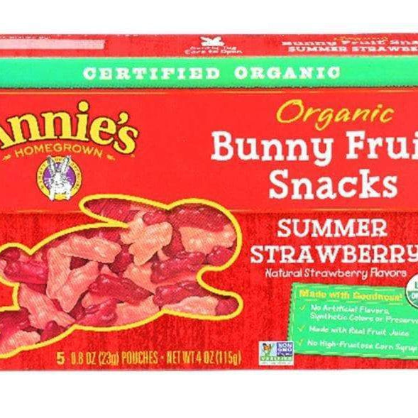 Annie's Homegrown Organic Summer Strawberry Fruit Snacks, 4oz Vegan