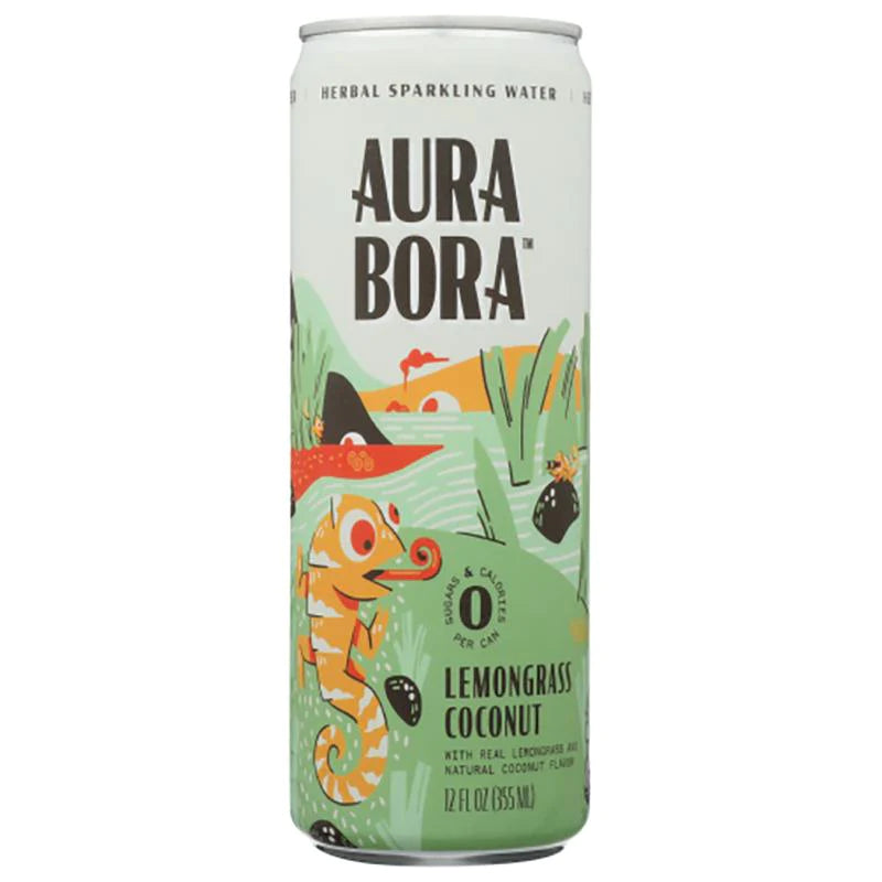 Aura Bora Lemongrass Coconut Sparkling Water, 12oz Vegan Essentials