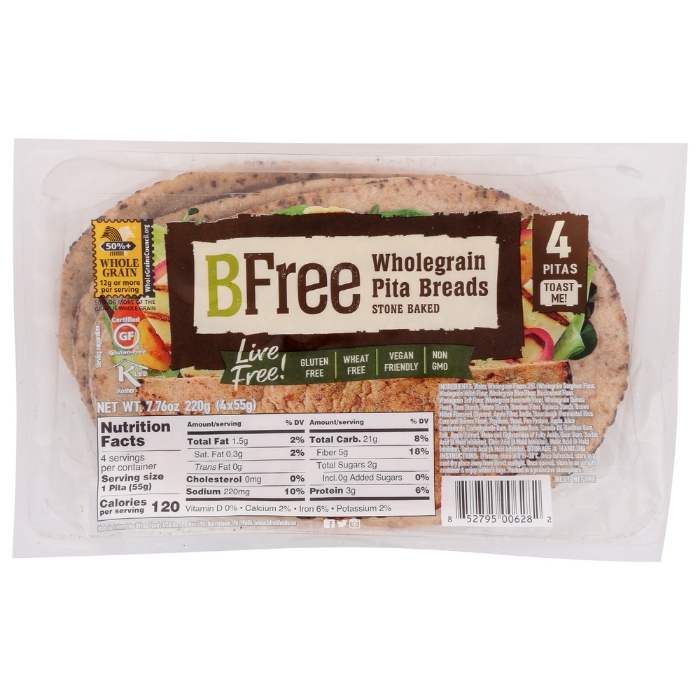 BFree GlutenFree Wholegrain Pita Bread, 7.76oz Buy Now at PlantX