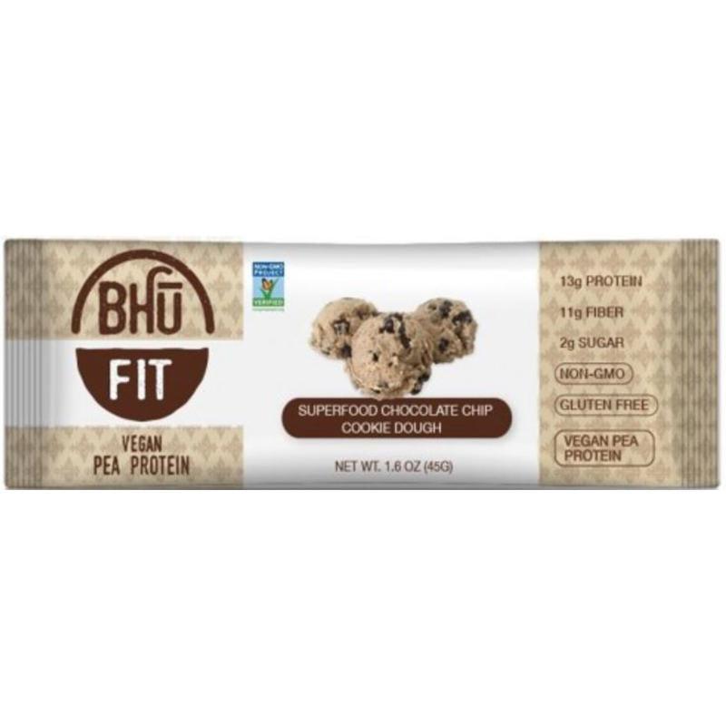 Bhu Fit Protein Bar - Chocolate Chip Cookie Dough, 1.6 oz – Vegan