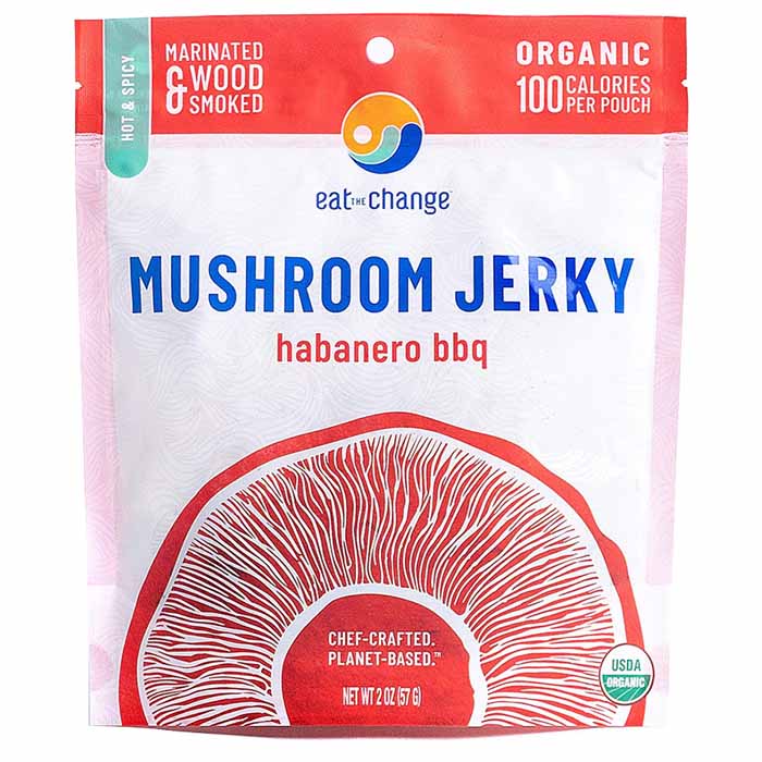 Eat The Change Habanero BBQ Mushroom Jerky, 2oz Vegan Essentials