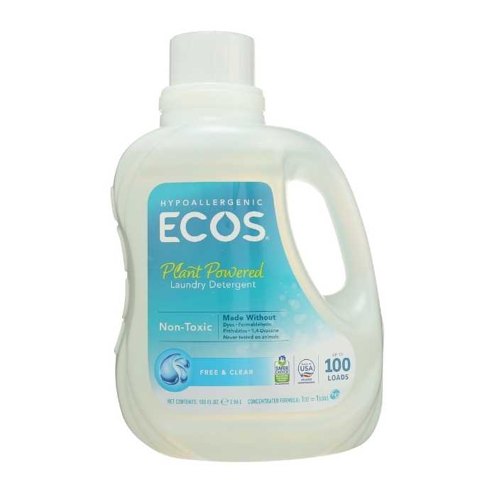 Ecos Hypoallergenic Laundry Detergent Free And Clear 100 Fl Oz