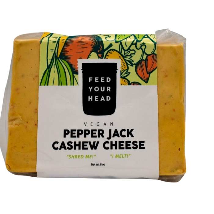 Feed Your Head Vegan Pepper Jack Cashew Cheese, 8oz Spicy, DairyFree