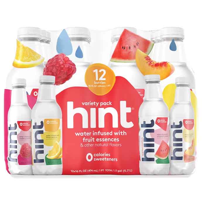 Hint Water Red Variety Pack, 12Pk, 192fo Vegan Essentials