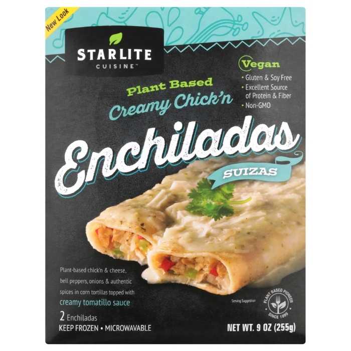 Starlite Cuisine PlantBased Enchiladas Suizas, 9oz Vegan Essentials