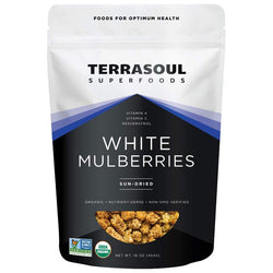 Terrasoul Superfoods - Organic Sun-Dried White Mulberries, 5oz