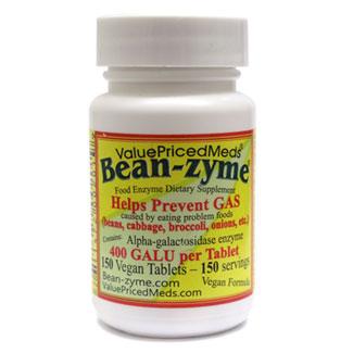 Bean-Zyme Anti-Gas Food Enzyme Supplement
