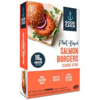 Good Catch Salmon Burgers, Plant-Based, Classic Style 2 ea, Frozen Foods