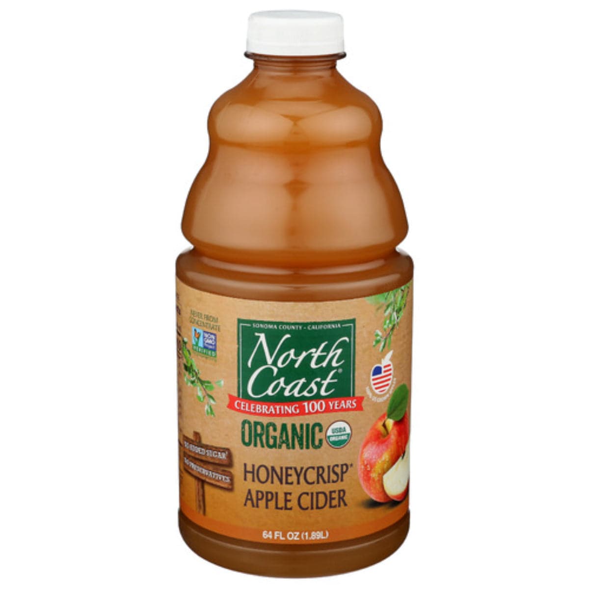 North Coast - Organic Honeycrisp Apple Cider 64 FO - Pack of 8