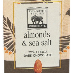 Endangered Species - 72% Cocoa Dark Chocolate Bar with Almonds & Sea Salt, 3oz