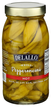 Delallo - Whole Pepperoncini Hot, 25.5 oz