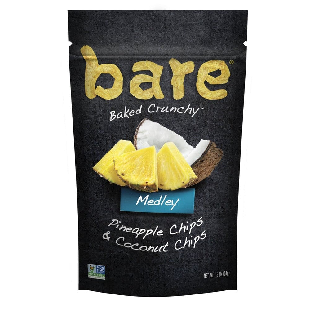 Bare - Baked Crunchy Medleys Pineapple Chips & Coconut Chips, 1.8 Oz - Pack of 1