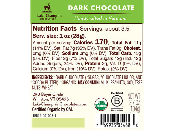 Lake Champlain - Dark Chocolate Bunny - 5 inch, 3.7oz