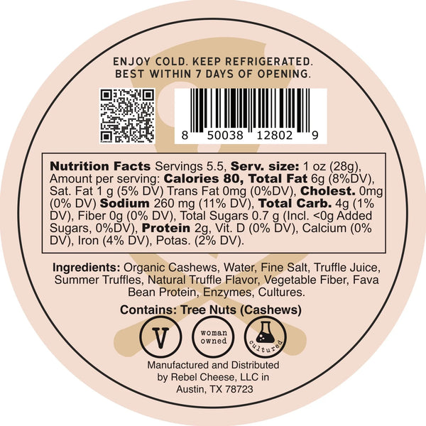 Rebel Cheese - Plant Based Tuffle Brie, 5.4oz
