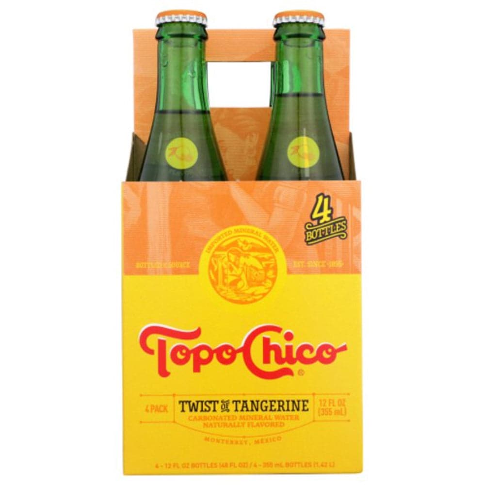 Topo Chico - Twist of Tangerine Sparkling Water, Pack of 4 48 OZ - (Pack of 6)