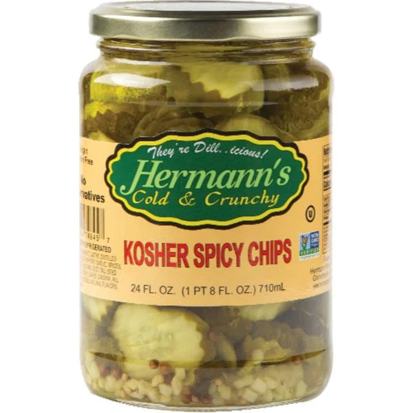 Hermanns - Pickle Kosher Chips 24 Oz - Pack Of 12