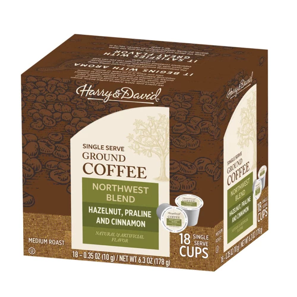 Harry & David - Single Serve Ground Coffee Cups Northwest Blend Hazelnut, Praline and Cinnamon