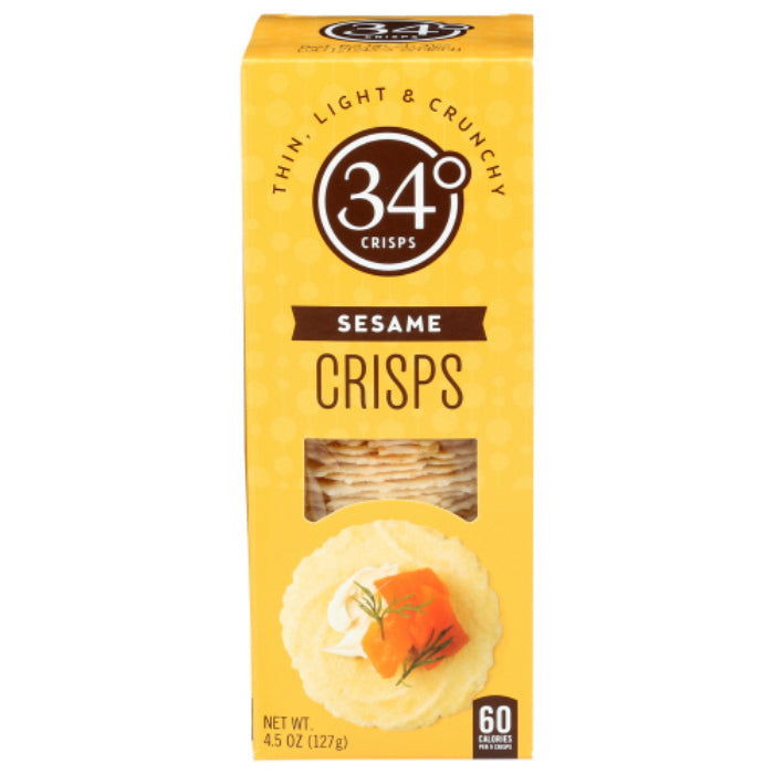 34 Degrees - Crispbread Sesame, 4.5 Oz - Pack of 12