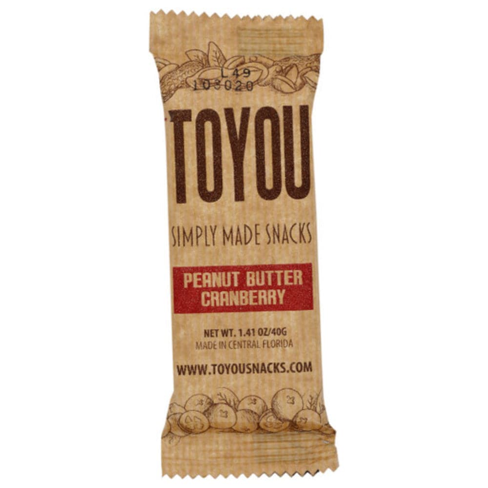 Toyou Snacks - Gluten Free Snack Bar Peanut Butter Cranberry