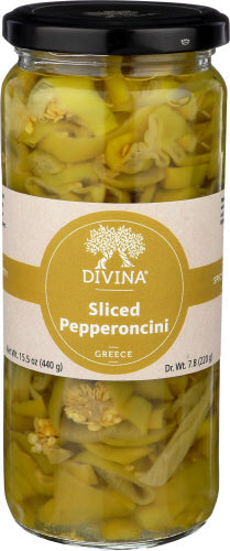 Divina Pepperoncini Sliced Natural, 15.5 Oz (Pack of 6)