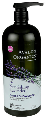 Avalon Organics - Lavender Nourishing Bath & Shower Gel, 14 oz