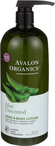 Avalon Organics - Lotion Hand & Body Unscented, 32 oz - Pack of 1