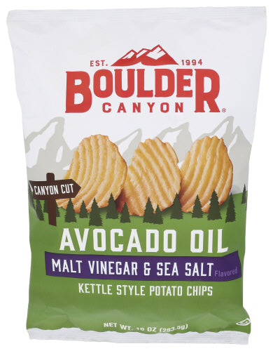 Boulder Canyon - Avocado Oil Malt Vinegar & Sea Salt Chips, 10 oz - Pack of 12