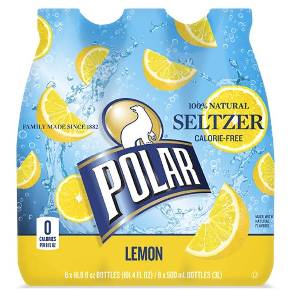 Polar Seltzer - Water Lemon 100% Natural, 6pk