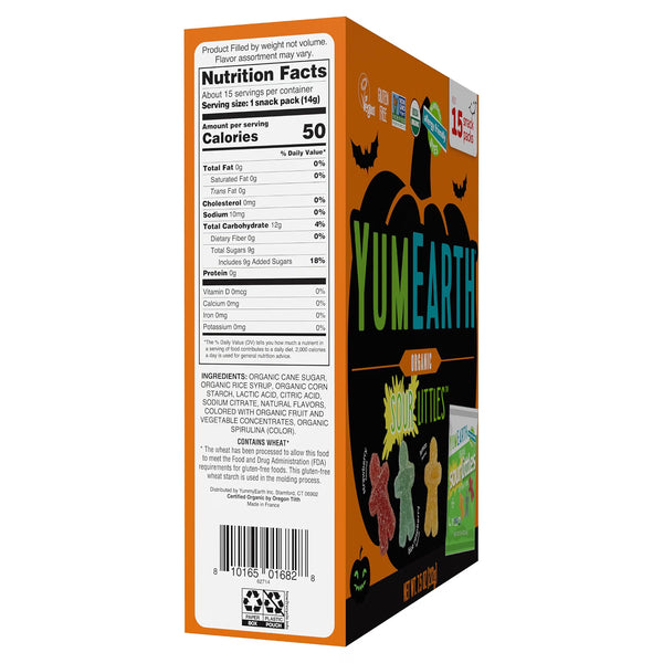YumEarth - Organic Sour Littles - Halloween Snack Packs, 7.5oz