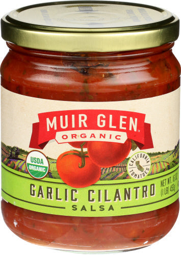 Muir Glen Salsa Medium Garlic Cilantro 16 Oz - Pack Of 1