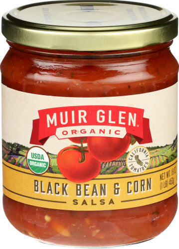 Muir Glen Salsa Medium Black Bean Corn 16 Oz