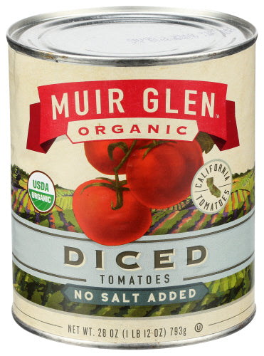 Muir Glen Tomatoes Dicd No Salt  Org 28 Oz - Pack of 12