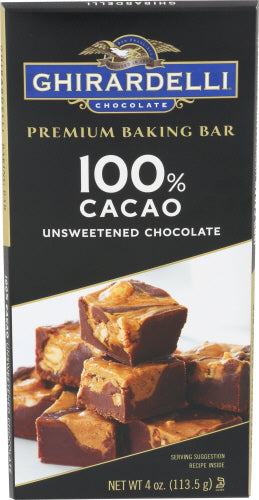 Ghirardelli - Chocolate Baking Bar 100% Cocoa 4 Oz - Pack Of 12