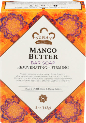 NUBIAN HERITAGE SOAP BAR MANGO BUTTER 5 OZ - Pack of 1