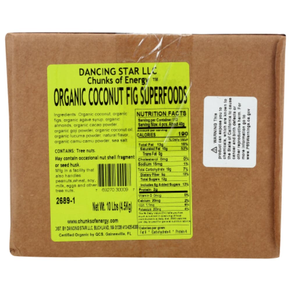 Dancing Star - Organic Fig Coconut Superfoods, 10 Lbs