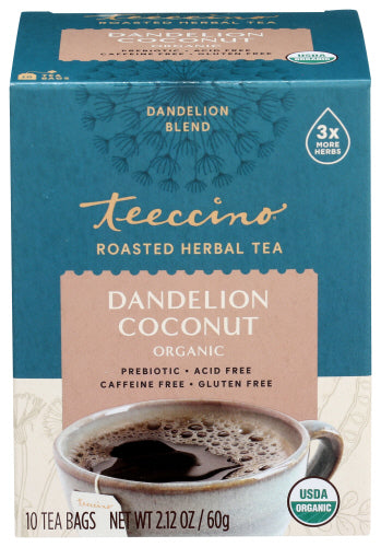 Teeccino Tea Dandelion Coconut 10 Ct - Pack Of 6