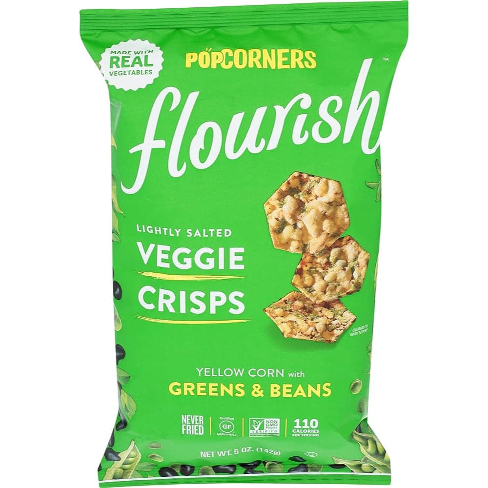 Popcorners - Flourish Lightly Salted Veggie Crisps Yellow Corn With Greens & Beans - 5oz