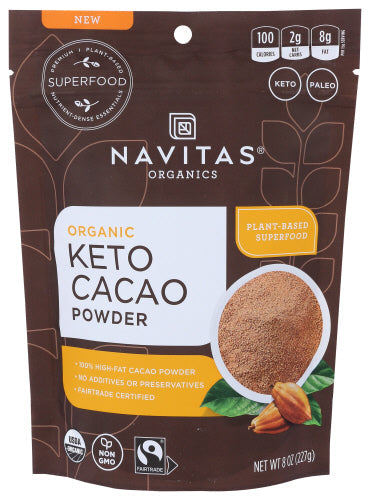 NAVITAS CACAO POWDER KETO ORG 8 OZ - Pack of 6