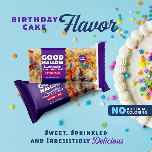 Good Mallow - Marshmallow Crispy Rice Treats - Birthday Cake, 0.78oz