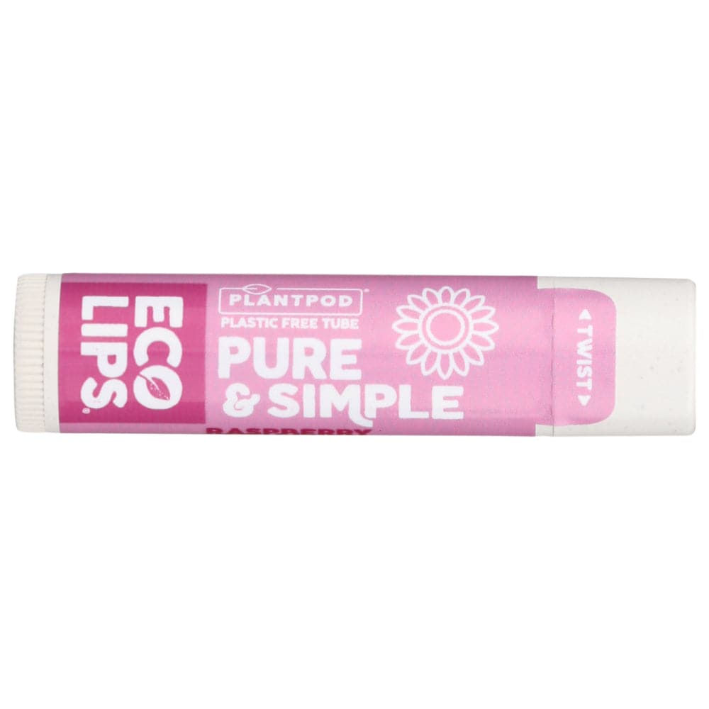 Eco Lips - Pure & Simple Organic Lip Balm - Raspberry, 0.15 oz