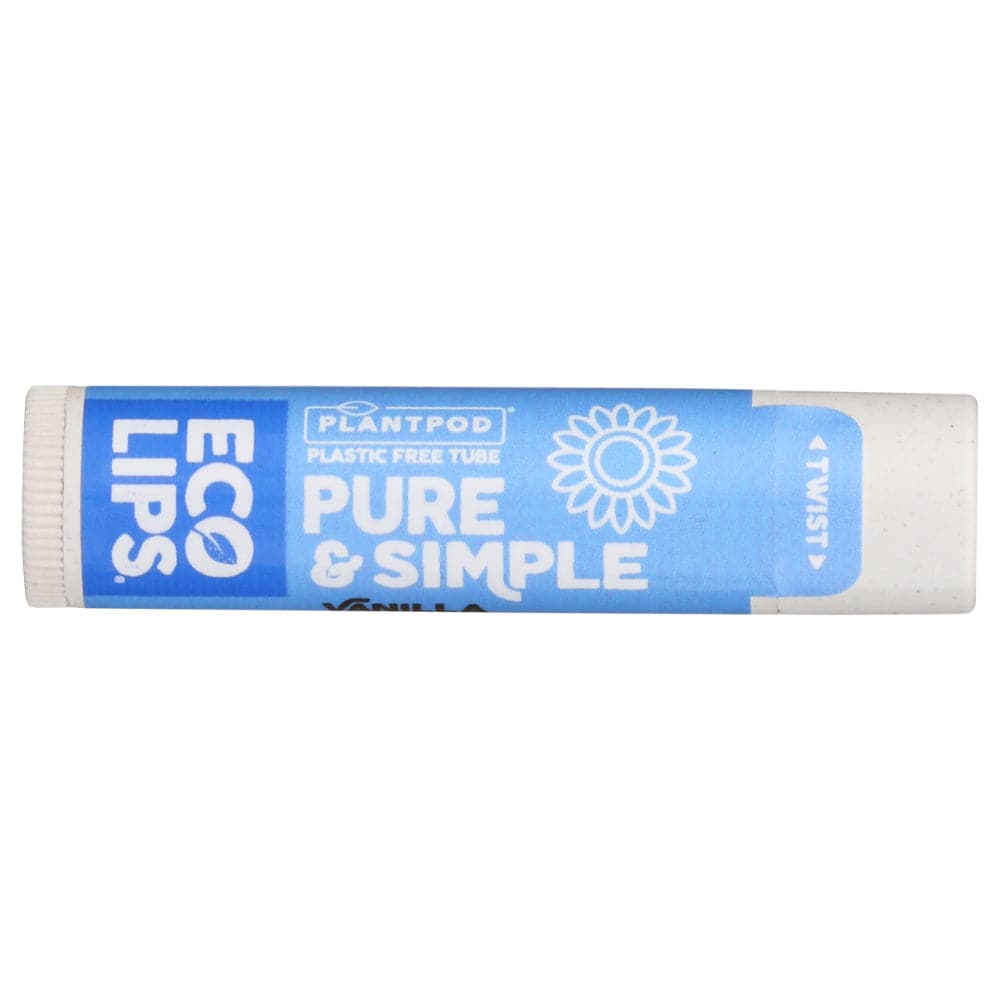 Eco Lips - Pure & Simple Organic Lip Balm - Vanilla, 0.15 oz