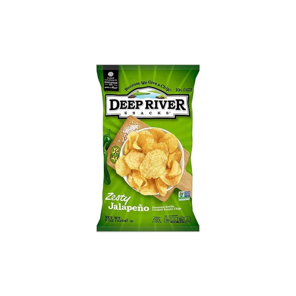 Deep River - Zesty Jalapeno Kettle Cooked Potato Chips, 8 Oz