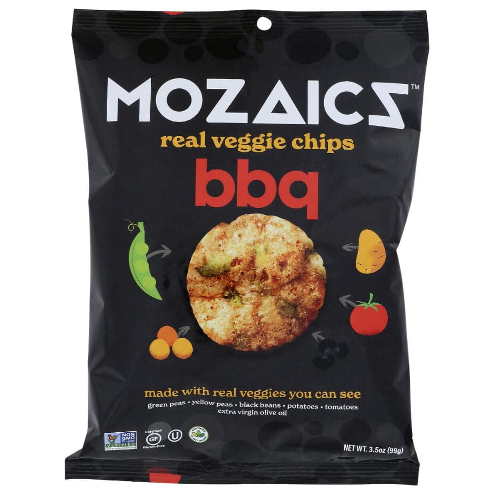 Mozaics - BBQ Real Veggie Chips, 3.5 Oz - Pack of 6