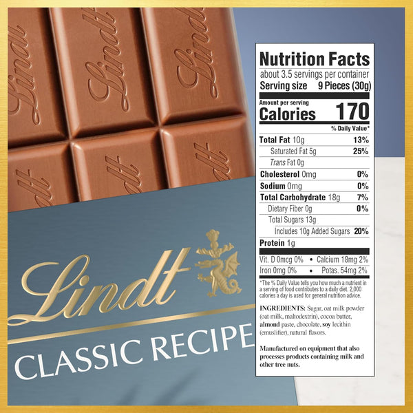 Lindt - Oatmilk Chocolate Bar, 3.5oz