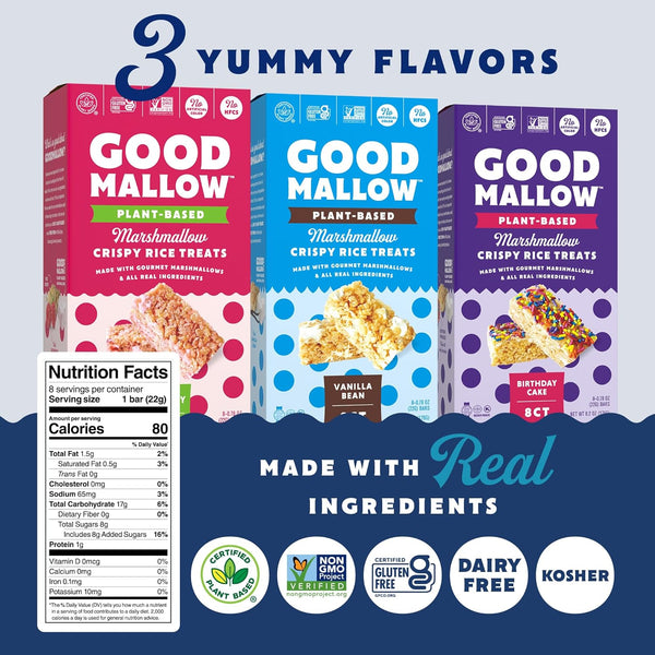 Good Mallow - Marshmallow Crispy Rice Treats - Raspberry, 0.78oz
